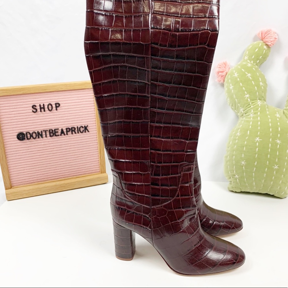 New Zara Animal Print Leather Boots (Sz: 8)